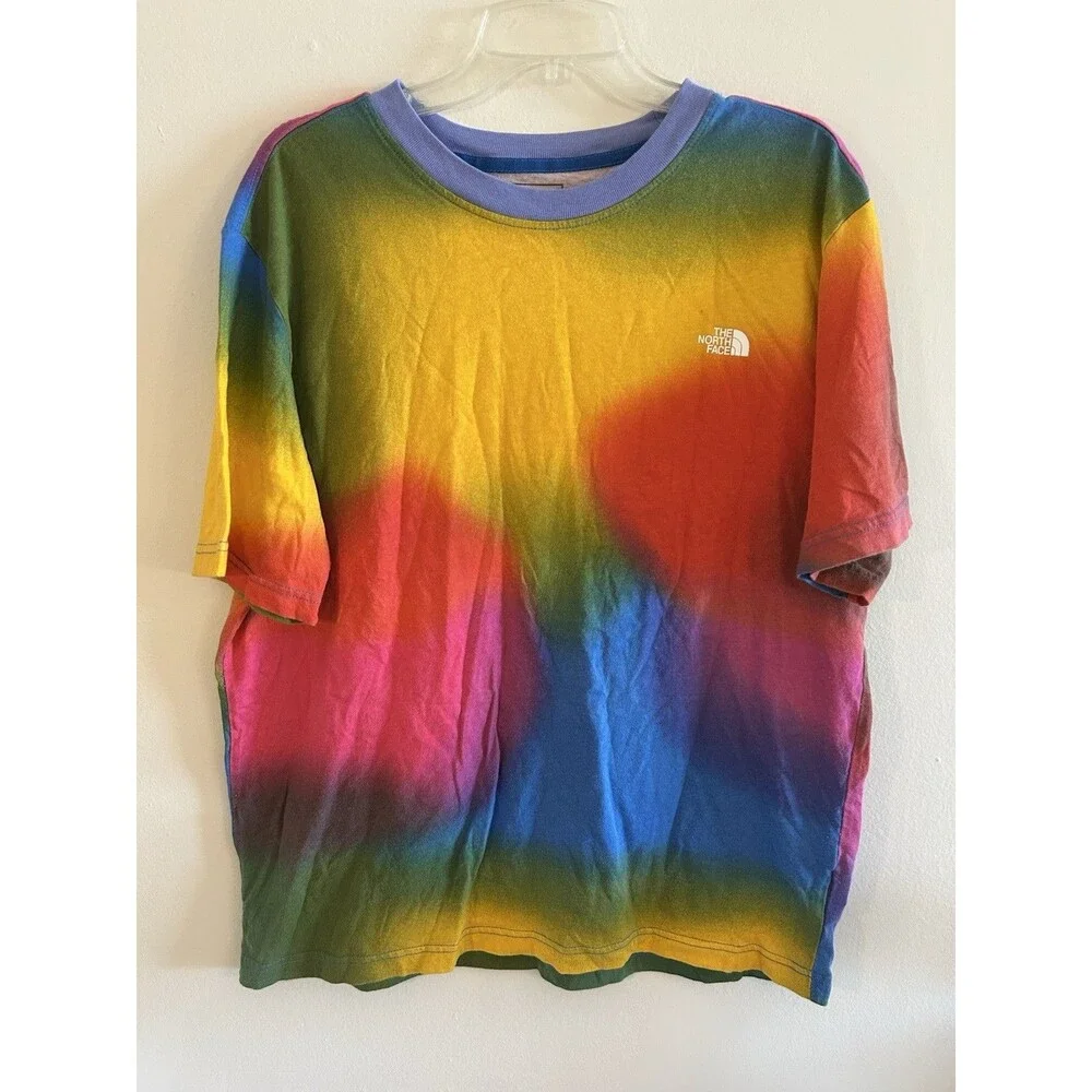 The North Face Mens Shirt Tee Size L Rainbow Gradient AOP All over print Pride